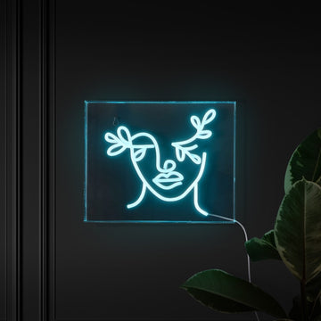 Teary Face Contemporary Glam Acrylic Box USB Operated LED Neon Light - JONATHAN Y
